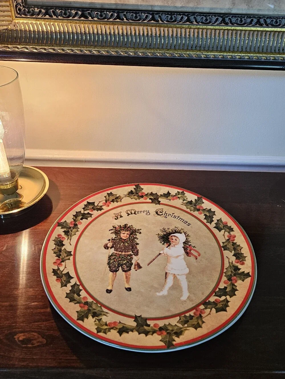Bethany Lowe Designs Holly Edged Christmas Platter 